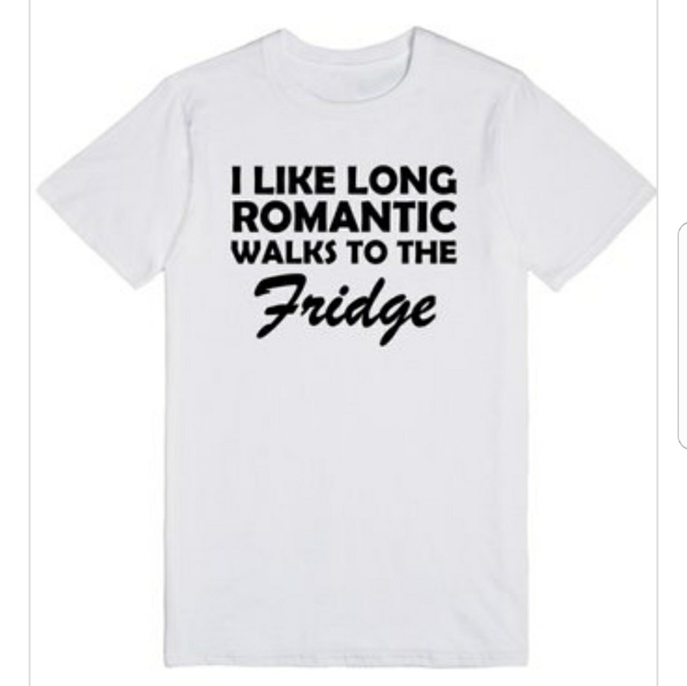 Long Romantic Walks To the Fridge Funny Tshirt